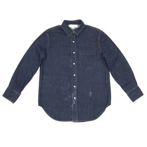 Stella McCartney Men's Denim Pearl Snap Distress Shirt Size IT 42 US Large Blue